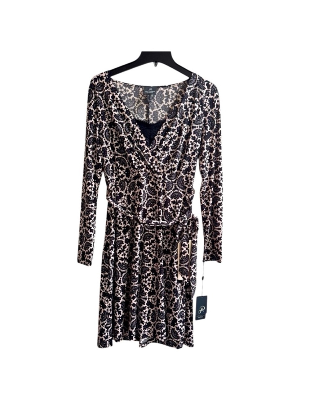 Adrianna Papell Wrap Dress Builtin Lace Cami
